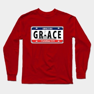 AMAZING GRACE EASTER CHRISTIAN NUMBER PLATE Long Sleeve T-Shirt